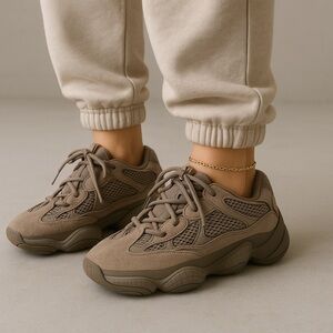 Yeezy Sneakers in Taupe and Gray